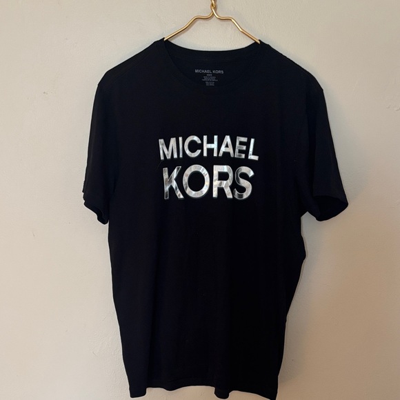 Michael Kors Black T-Shirt with Metallic Logo - Picture 1 of 1